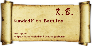 Kundráth Bettina névjegykártya